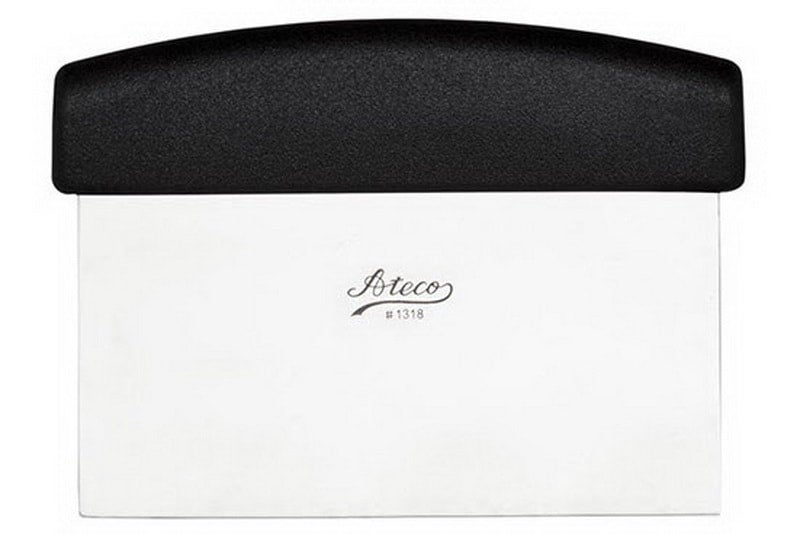 Ateco Bench Dough Scraper, Stainless Steel with Black Handle